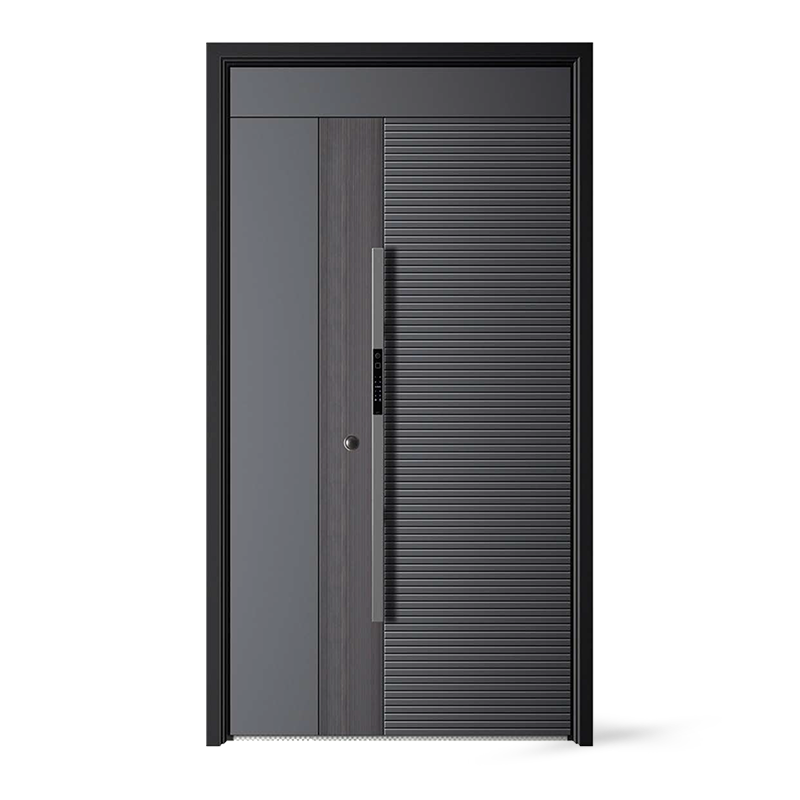 Ușă din față din oțel exterior din metal cu design gri